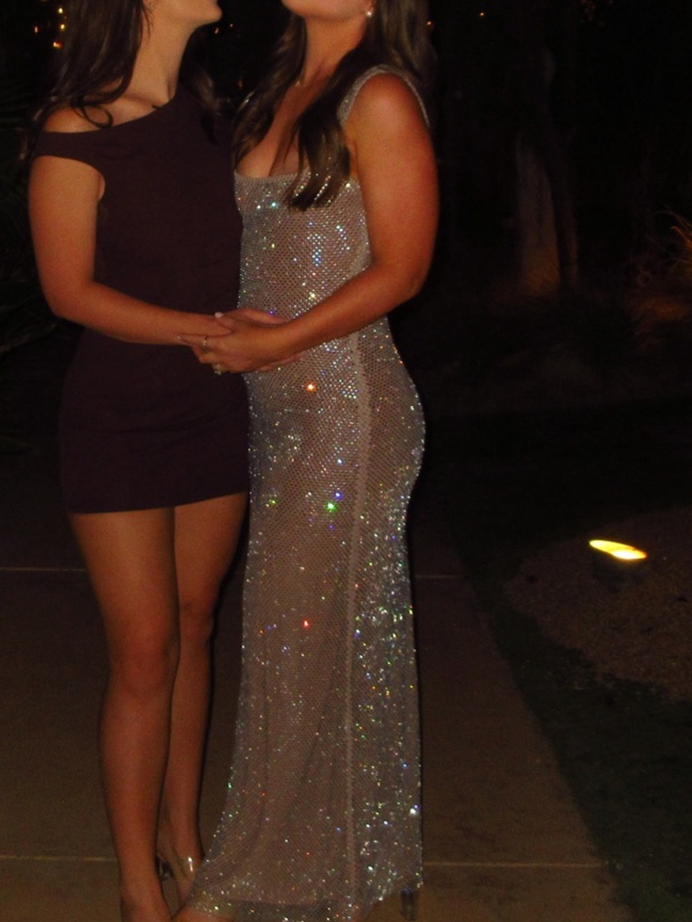 Backless Sparkle Maxi Dress — Silver